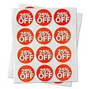 OfficeSmartLabels [1 Inch Circle - 300 Stickers per Roll] 25% Retail Store Discount Stickers, Promotion Clearance Tag, Discount Labels for Deals, Reductions, Markdowns of Products