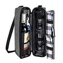 ALLCAMP OUTDOOR GEAR Wine tote Bag with Cooler Compartment，Picnic Set Carrying Two sets of tableware（Gray）