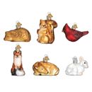 Mini adornos colgantes de animales del bosque de Navidad del Viejo Mundo, conjunto de 6 14025-OWC