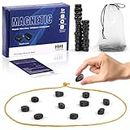 Magnetic Chess Game - Multiplayer Magnet Board Game, Strategy Table Top Magnet Game with Rope, Portable Magnetic Battle Chess with Storage Bag, Fun Chess Board Fami-ly Games