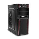 FRONTECH Racer Premium Silver Series Cabinet/Computer Case with HD Audio | ATX/Mini ATX Compatible | Installed 2 x 80 mm Fan, 2 x Front USB | Ideal for Home/Office/Gaming (FT 4250, Black)