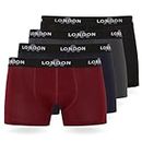 FM London (4/8er-Pack) Herren-Boxershorts mit elastischem Bund Herrenunterwäsche für den Alltag, Klassisch Dunkel (4er Pack), M