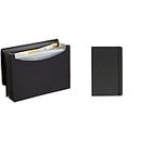 Amazon Basics Expanding Organizer File Folder, Letter Size - Black & Classic Lined Notebook - Ruled