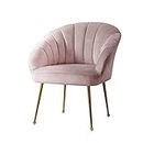 Artiss Armchair Velvet Pink Recliner Lounge Dining Chairs Sofa Nursing Occasional Seat Reading Seating Armchairs Home Living Room Bedroom Furniture, in 43cm Height