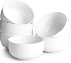 DOWAN Cereal Bowls Set of 6, 650ml Soup Bowls, White Ceramic Pho Bowls for Rice