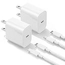 2Pack Apple MFi Certified iPhone Charger Fast Charging, 20W PD USB C Wall Charger Block with Type C to Lightning Cable 6ft Compatible with iPhone 14/14 Plus/13 Pro Max/12/12 Pro/11/iPad