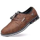 COSIDRAM Mens Casual Leather Shoes Business Slip-on Shoes Comfort Fashion Office Shoes for Male Taupe 10.5