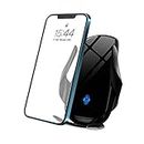 NOYMI Wireless Charger for Car | Automatic Clamping Wireless Car Charger Mount | Car Mobile Holder with Wireless Charger | Qi Compatible Phones Fast Wireless Car Charger for Androids, iPhone - Black