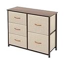 AZL1 Life Concept Storage Dresser Furniture Unit-Large Standing Organizer Chest for Bedroom, Office, Living Room, and Closet-5 Drawer Removable Fabric Bins, Beige