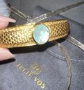 NEW Julie Vos Hinged Bangle with Bahamian Blue Stone & 24k Plated NWOT RETIRED