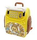 KITIKITTZ Plastic Mini ATM Piggy Bank with Finger Print Sensor | Backpack Design Electronic Money Saving Box Toy for Girls & Boys (Yellow)