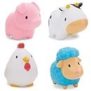 Munchkin Floating Farm Animal Themed Rubber Bath Squirt Toys for Baby - Pack of 4