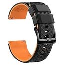 Ritche Silicone Watch Bands 18mm 20mm 22mm Quick Release Rubber Watch Bands for Men Women, Mens, Black/Pumpkin Orange, 22MM