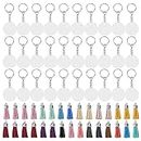 Acrylic Circles Keychain, Round Polished Edges Easy Operation Complete Tools DIY Keychain with Split Rings Tassels for DIY Craft for Gifts