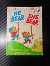 He Bear She Bear Stan & Jan Berenstain Vintage Paperback 1975 Beginner Book GC