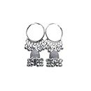 Mk Collections Hoop Earrings with Tassel Charms, Silver, Women's Fashion Jewellery