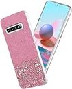 Vonzee® Glitter Case Compatible with Samsung Galaxy S10 Plus, Non Moving Glitter Cover Soft TPU Bling Cover for Women Girls Protective Shockproof Phone Case for Samsung Galaxy S10 Plus (Pink)