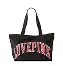 Victoria's Secret Black Love Pink Tote Bag, Black, One Size