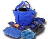Royal Blue 7 Piece Grooming Kit w/ Tote Bag Horse Tack Equine