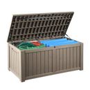 KUTIME 120 Gallon Water Resistant Resin Lockable Deck Box in Beige Resin in Brown | 23.6 H x 26.6 W x 56.25 D in | Wayfair KT-DBMW120