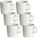 homEdge Mini Procelain Espresso Cup, 4 Ounces / 120 ml Tiny Ceramic Coffee Mugs Demitasse for Espresso, Tea- Set of 6, White (207CEC060223)