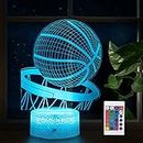 Lmgy Basketball Night Light,3D Illusion Led Lamp, 16 Colors Dimmable with Remote Control Smart Touch, Best Christmas Birthday Gift for 3,4,5,6,7,8 Year Old Boy Girl Kids,Suitable for Basketball Fans