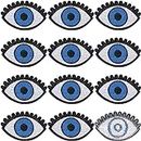 GORGECRAFT 15Pcs Blue Eye Iron on Patch Embroidered Patches Applique Sew on Eyes Eyeball Embroidery Goth Punk Retro Appliqued Cloth Badge for Clothing Accessories Jeans Hats Bags Jackets Decor