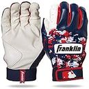 Franklin Sports MLB Digitek Baseball Batting Gloves - White/Navy/Red Digi - Adult Small