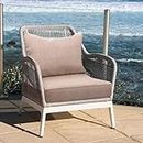 IN4 Care Cojines de asiento y respaldo para patio al aire libre, cojín de repuesto para todo tipo de clima, tamaño grande para muebles de sillas de patio, 24 x 24 x 6 pulgadas, color beige antiguo