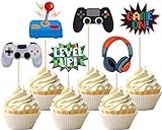 Confetti! 24 PCS Video Game Cupcake Toppers - Assorted Game On Controllers - Cake Decorations for Game Theme Baby Shower, Kids Boys Girls Birthday Party Supplies (Video Game Cupcake Topper B)