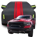 Telo Copriauto per 2023 RAM TRX 6.2L Supercharged Dodge Ram, Impermeabile/Anti-Graffio/Anti-UV Copertura, Tutte Le Stagioni Telone per Auto,A-Black-Red