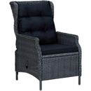 Relax-Sessel,Verstellbarer Gartensessel mit Auflagen Poly Rattan Dunkelgrau -DE46840 - Grau