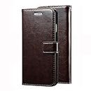 D-Kandy Vintage Executive Leather Flip Wallet Case Stand with Magnetic Closure & Card Holder Cover for Apple iPhone 6 Plus & 6S+ - Coffee Brown