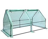 Ohuhu Portable House-Shaped Mini Greenhouse, 71" W x 36" D x 36" H Reinforced Greenhouse with Dual Large Zipper Doors & Ground Staples, Waterproof & UV Protected Green House for Garden/Patio/Backyard