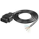 CERRXIAN OBD2 OBDII 16Pin Male Connector to Open Pigtail Wire, 5ft 1.5m OBD Diagnostic Extension Replacement Cable for Vehicle DIY