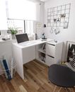 Büro Schreibtisch Heimmöbel weiß Wende gerade & Eckschreibtisch mit Aufbewahrung