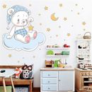 Children's Bedroom Wall Stickers - Bear on the Cloud. Decal 