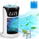 Portable Air Conditioner,Newest Upgraded Mini Air Cooler, 6-Speed,7 Color Led,4H Timer Air Conditioner,Cool Mist Modes Quiet and Powerful Air Conditioner with Ice Pack,for Room Car Bedroom Desk