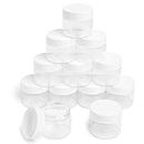 MHO Containers | Clear Refillable PET Containers, White Screw-On Lid, BPA/Paraben Free - 150g/5.29 Fl Oz - Set of 12