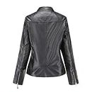 Best Deals Today On Clearance Mantel Schwarz Wolle Damen kurze Damenanziehung Jacke mit Reißverschluss Damen Mantel Stylisch (Black, XXL)