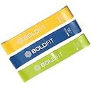 Boldfit Resistance Bands Mini Loop Set (Pack of 3) Hip Band Toning Exercise Band for Gym Booty Belt Latex Band Thera Band Theraband for Fitness, Multicolor