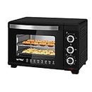 WOLTU Mini Oven 21L, Toaster Oven Electric Oven, Small Oven Countertop Oven with Knobs, 60-Minute Timer, 100-230°C Thermostat, 1280W, Double Glazed Door, Top/Bottom Heating, Black