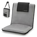  Folding Meditation Floor Chair with Back Support for Adults, Padded Grey