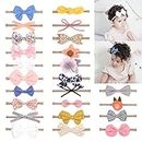 24pcs Baby Headbands Baby Girls Hair Bows Headbands Soft Nylon Flower Hairbands Elastic Hair Accessories for Newborns Infants Toddlers and Kids