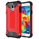 Vultic Armor Case for Samsung Galaxy S5 / S5 Neo, Heavy Duty [4 Corners Shockproof Protection] Bumper Cover (Red)