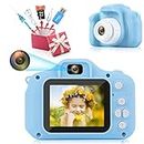 Kids Camera for Boys HOMHOW Toddler Camera for Girls Boys Children, Selfie Camera Kid Toys Christmas Birthday Gift Age 3 4 5 6 7 8 9 Year, 2inch IPS Screen with 32GB SD Card Blue