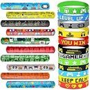 Lorfancy 56 Pcs Video Game Party Favors Kids Games Slap Bracelets Silicone Wristbands Girls Boys Video Game Party Supplies Decorations Gifts, non