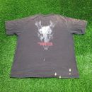 The-Hunter Deer Skull Hunting Shirt 2XL 25x29 Sun-Faded Upcycled Bleached Black