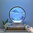 sunnymi Life 3D Moving Sand Art, 7.87in 360° Rotating Hourglass Decoration, Creative Art Sand Art Liquid Motion Living Room Bedroom Table Lamp Decoration, Gift for Friends Colleagues Lovers