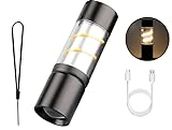 ZURATO Multifunctional Rechargeable Camping Hiking Travelling Torch Lights Latern, Mini Pocket Flashlights Waterproof Outdoor Atmospheres Lights (Small: 2.8 * 9.5 cm)